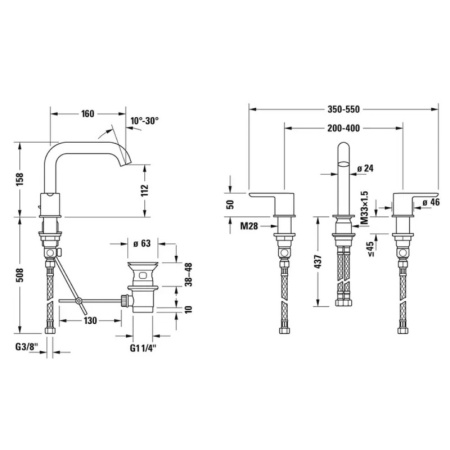 смеситель для раковины duravit c.1 c11060006010