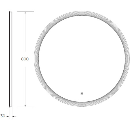 Зеркало 80x80 Cezares Eco CZR-SPC-ECO-800-LED-TCH