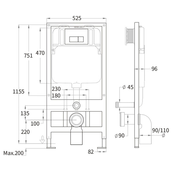 инсталляция для унитаза weltwasser ww ins bamberg 525 wt с белой кнопкой смыва