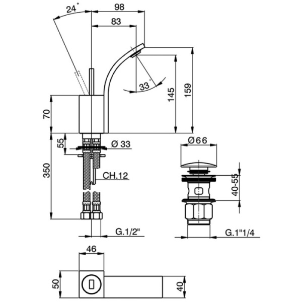 смеситель для биде cisal wave wa00055221