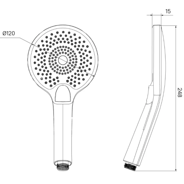 лейка для душа iddis optima home oph12bpi18, черная матовая