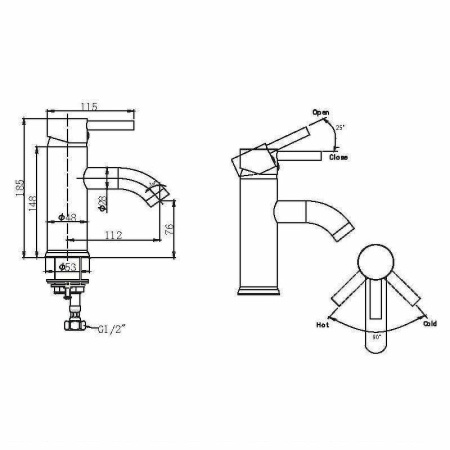 смеситель для раковины bravat slim f1332366cp-rus хром