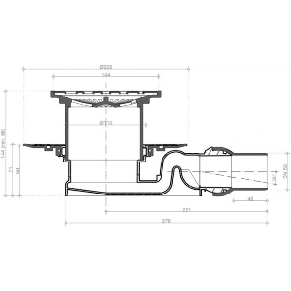 душевой трап 144x144/50 мм pestan confluo standard drops 4 13000012 цвет хром