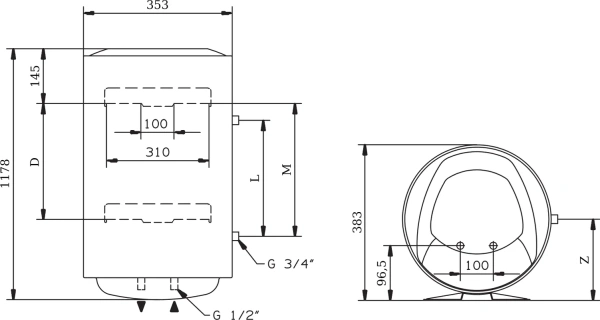 накопительный водонагреватель ariston pro1 r abs 80 v slim электрический