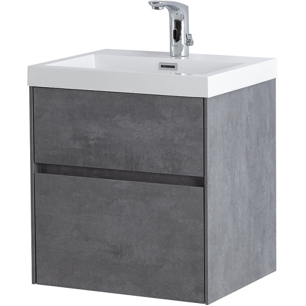 тумба для раковины belbagno pietra mini-500as-2c-so-scm, подвесная, цвет stucco cemento