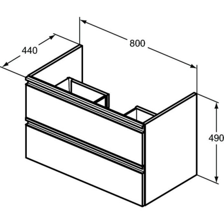 тумба черный матовый 80 см ideal standard tesi t0051zt