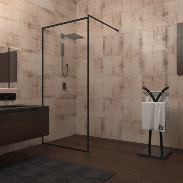 Душевая перегородка Veconi Korato KR71-120-01-19C1 120x185 см Прозрачное черный