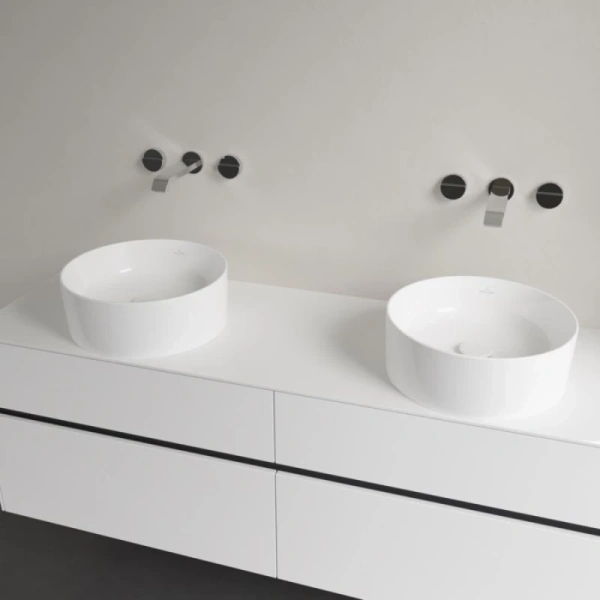 раковина villeroy & boch collaro 4a184001 накладная, ø40 см, альпийский белый