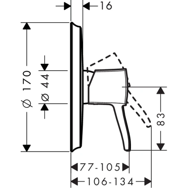 смеситель для душа hansgrohe metropol classic 31365000