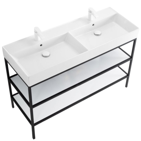 консоль под раковину cezares cadro 120 cadro-120/46/73-2c-pia-met-st черная матовая