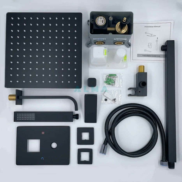 душевая система almaes liros tvz-0889 черный матовый