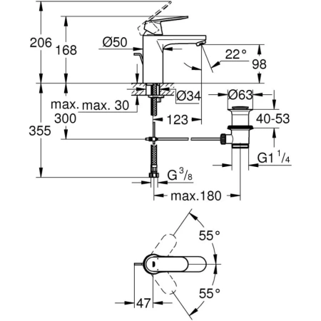 комплект смесителей grohe eurosmart cosmopolitan 1000179