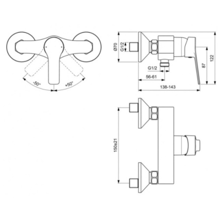 смеситель для душа ideal standard entella bc235aa