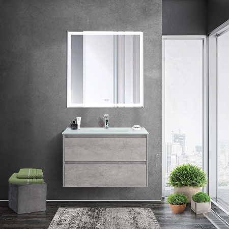 тумба под раковину belbagno kraft 90 kraft-900-2c-so-cg подвесная cemento grigio