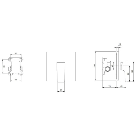 смеситель для ванны villeroy & boch architectura square tvs12500200076