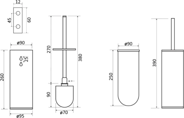 Ёршик для унитаза Sapho X-Round XB301
