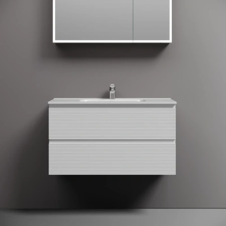 тумба под раковину sancos folk fl90w 89 см, подвесная, белый матовый