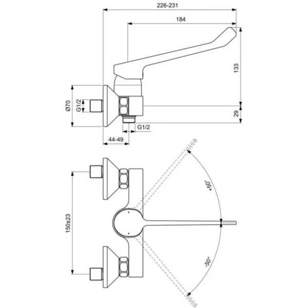 смеситель для душа ideal standard base b5119aa