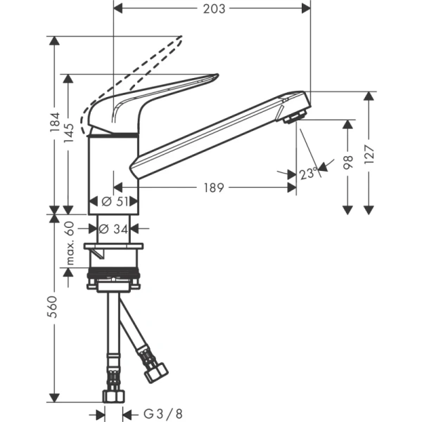 смеситель для кухни hansgrohe focus m42 71808000