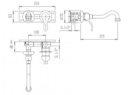 смеситель для раковины cezares elite elite-bls1-01-bi хром