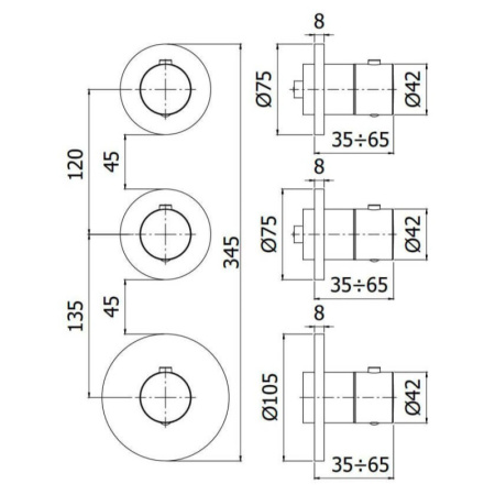 термостат для ванны paffoni modular box mde018cr