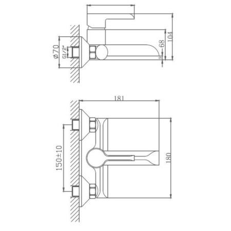 смеситель для ванны haiba hb60805-8 цвет белый \ хром