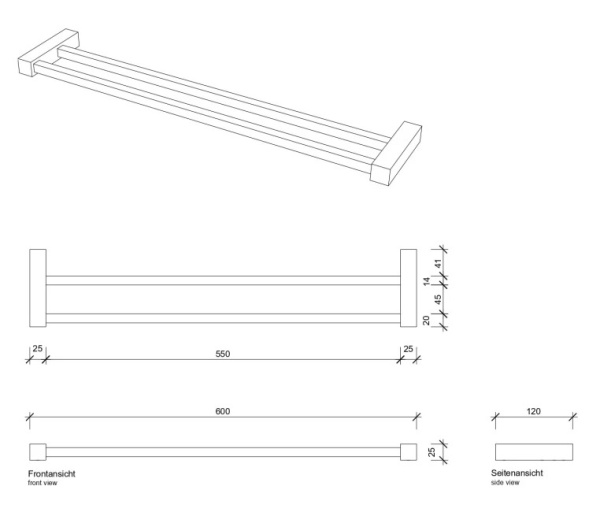 Полотенцедержатель Decor Walther Corner 0560400 цвет хром