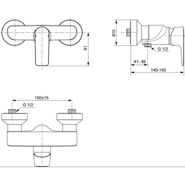 смеситель для душа ideal standard connect air a7032aa