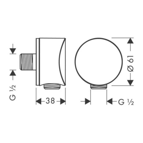 шланговое подсоединение hansgrohe fixfit s 26453000, хром