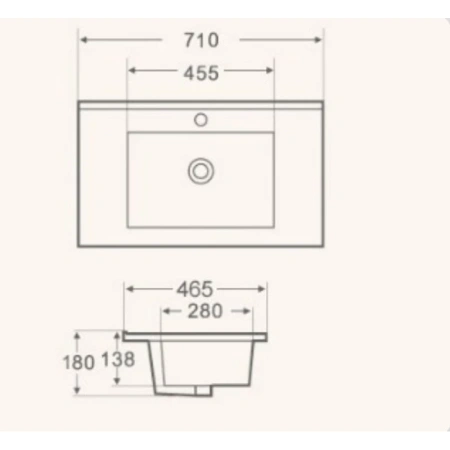 раковина встраиваемая weltwasser deilbach 7506, 70см, 10000003901, белая