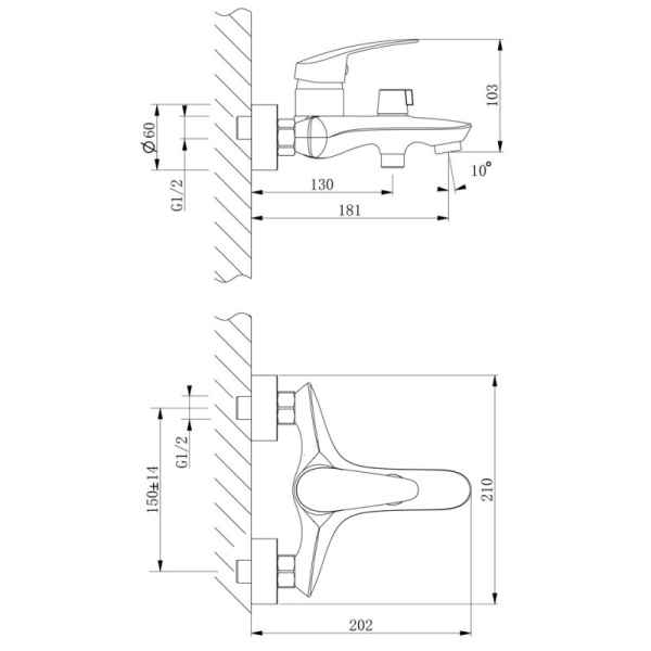 смеситель для ванны lemark linara lm0414c