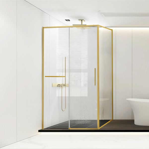 душевой уголок vincea slim soft 140×90 vsr-1ss9014clg профиль брашированное золото, стекло прозрачное