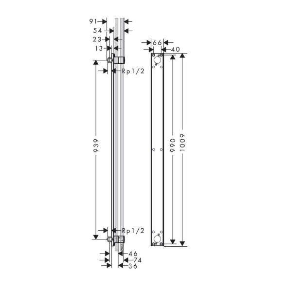 скрытая часть axor one 48798180 для showerpipe