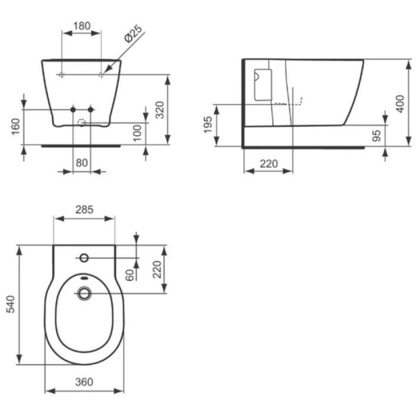 биде подвесное ideal standard connect e799701