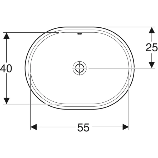 раковина встраиваемая 61 см geberit variform 500.756.01.2