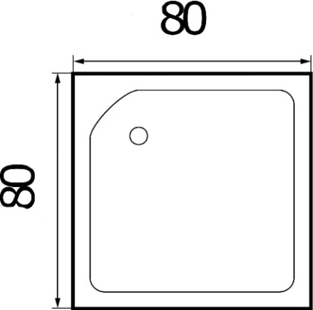акриловый поддон для душа wemor 80x80x24 s 10000002254 белый