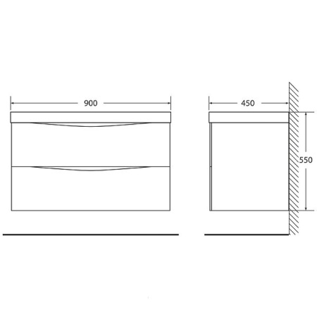 тумба под раковину belbagno marino 90 marino-900-2c-so-wo-p подвесная rovere bianco