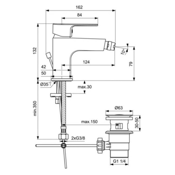 смеситель для биде ideal standard cerafine model d bc492aa