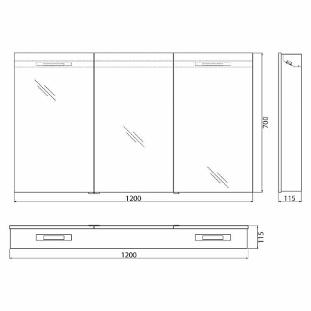 зеркальный шкаф belbagno spc-3a-dl-bl-1200