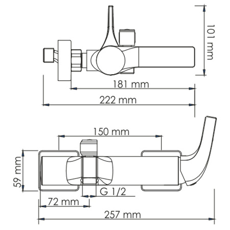 смеситель для ванны с душем wasserkraft sauer 7101 цвет золото