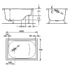 стальная ванна blb europa mini b15e22001 105x70см, без гидромассажа, цвет белый