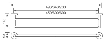 держатель для полотенец aquanet 4524d хром (60 см, двойной)