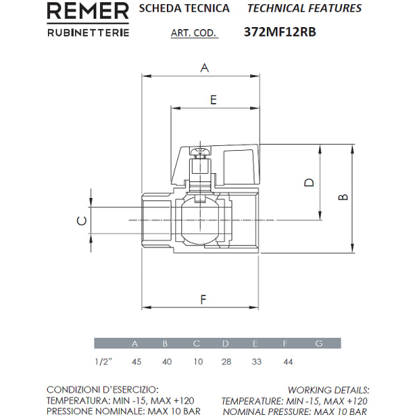 запорный вентиль remer 372mf12rb хром