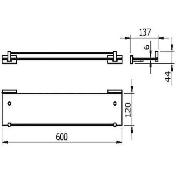 Полка стеклянная 60 см Langberger Alster 10951A