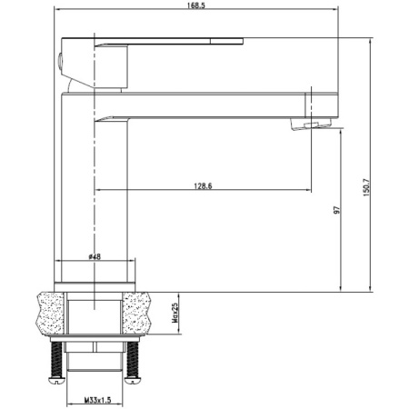 смеситель для раковины без донного клапана cersanit elio a63044