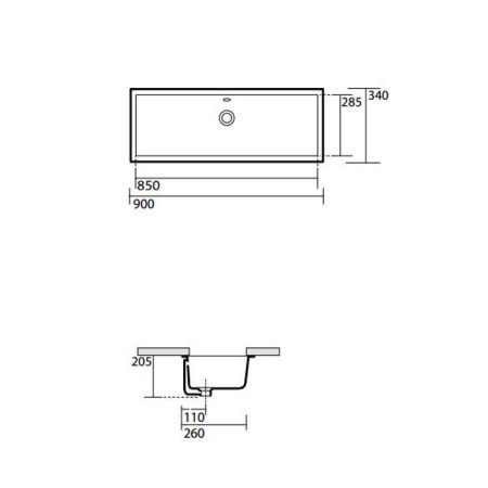 раковина встраиваемая kerasan slim 90 023001, белая