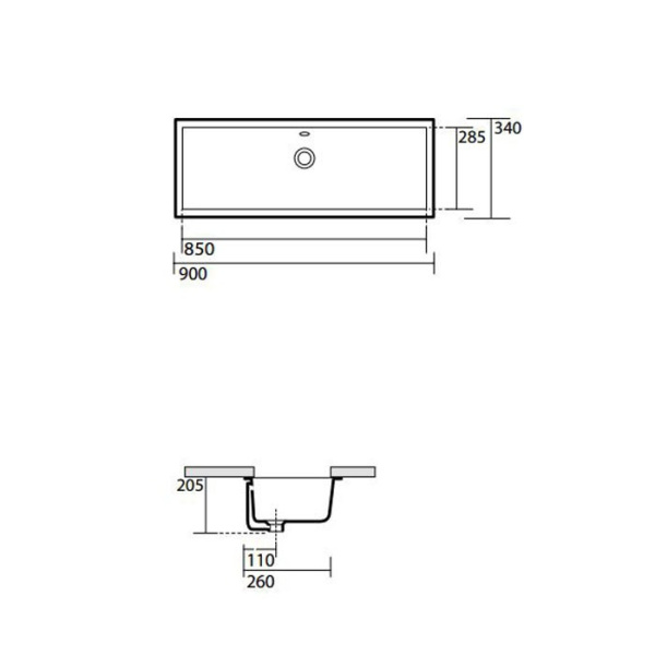 раковина встраиваемая kerasan slim 90 023001, цвет белый