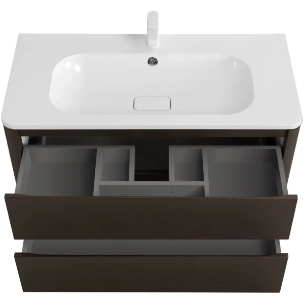 тумба под раковину cezares relax 100 relax-1000-2c-so-gm подвесная оружейная сталь