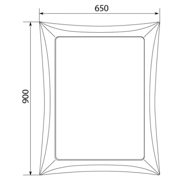 зеркало белый глянец 65х90 см marka one elegant у72502