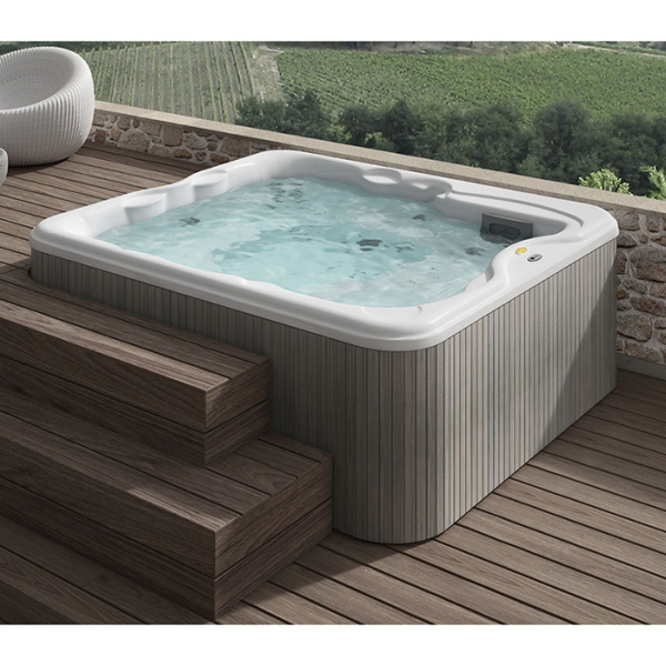 минибассейн jacuzzi lodge l lodl1033311 211x223xh90см, отдельностоящий, гидро/аэромассаж, eco shield, отделка: platinum / silverwood